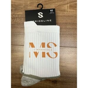 NWT Strideline Socks Men's M/L 8-12 MS I'm‎ Possible White Orange